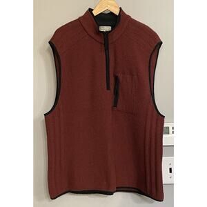 The Territory Ahead‎ Vest Sweater Zip Up Lambswool Mock Neck Vintage Mens L
